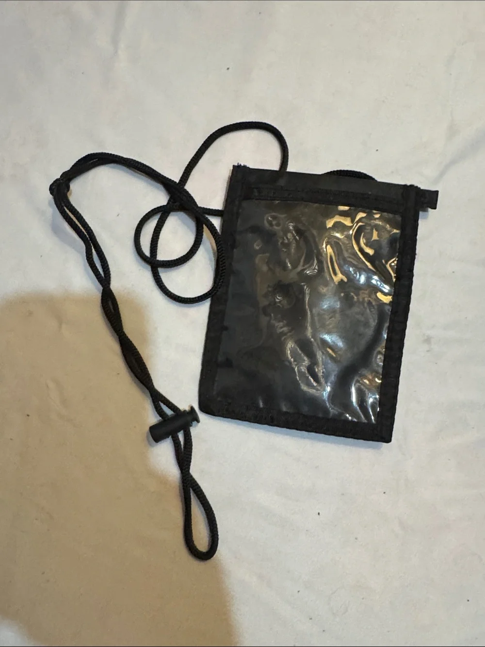 Clear Front Black Neck Pouch